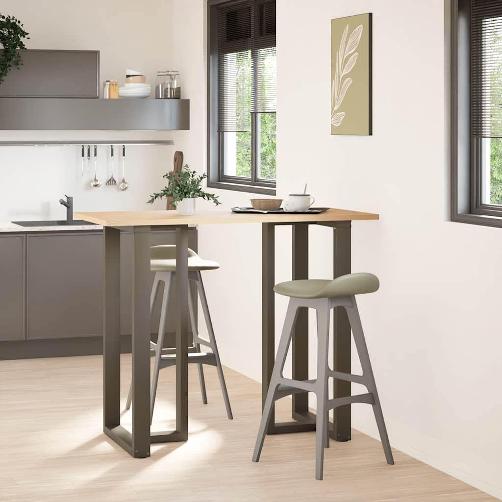 Gambe per tavolo da bar forma T 2 pz nere 60x35x(110-111) cm
