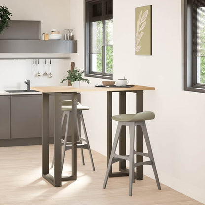 Gambe per tavolo da bar forma T 2 pz nere 60x35x(110-111) cm