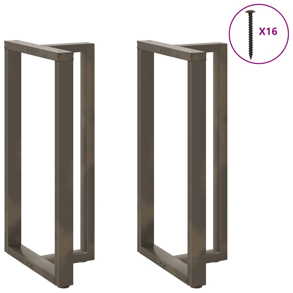 Gambe per tavolo da bar forma T 2 pz nere 60x35x(110-111) cm