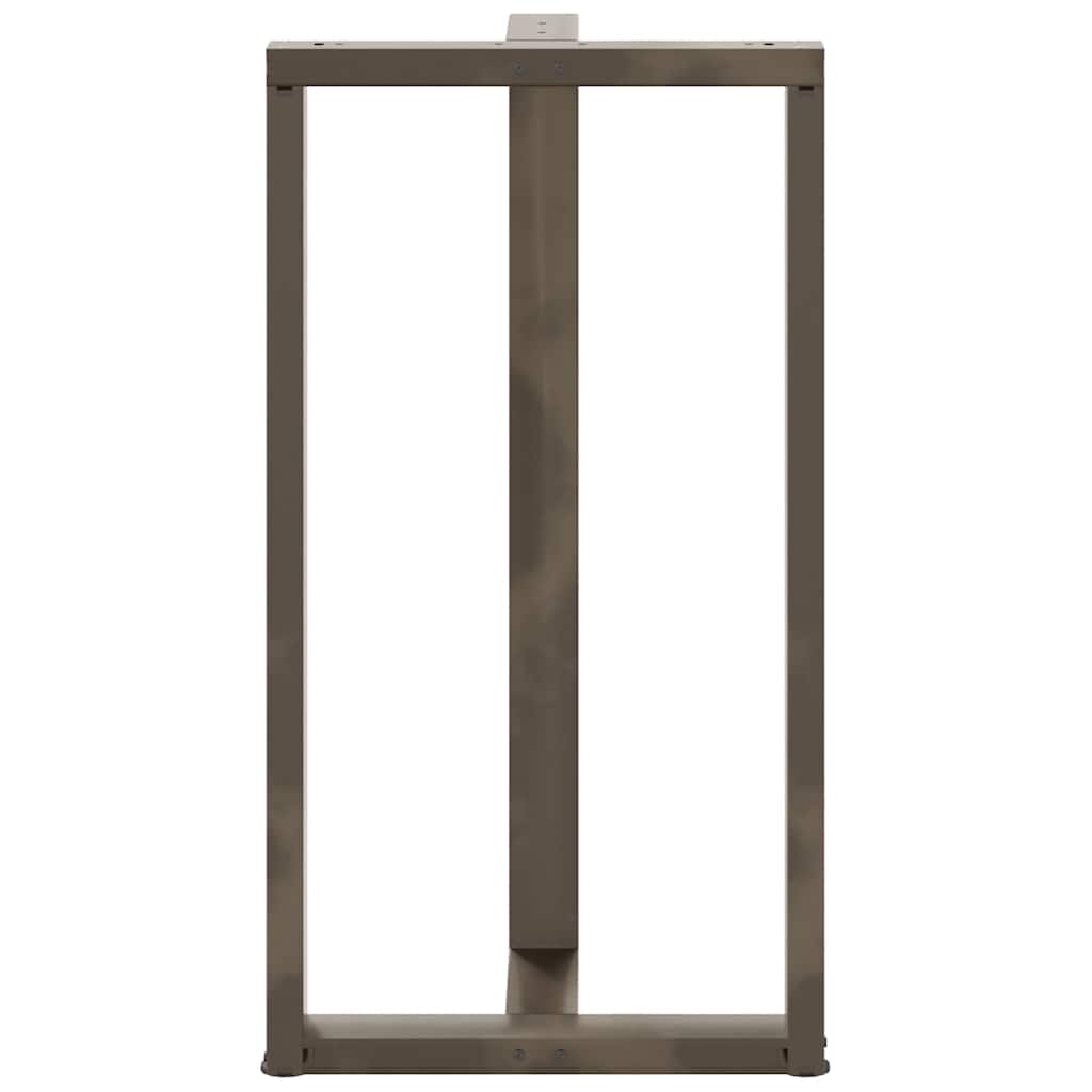 Gambe per tavolo da bar a forma di T 2 pz nere 60x35x(110-111) cm in acciaio - homemem39