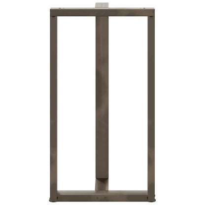 Gambe per tavolo da bar a forma di T 2 pz nere 60x35x(110-111) cm in acciaio - homemem39