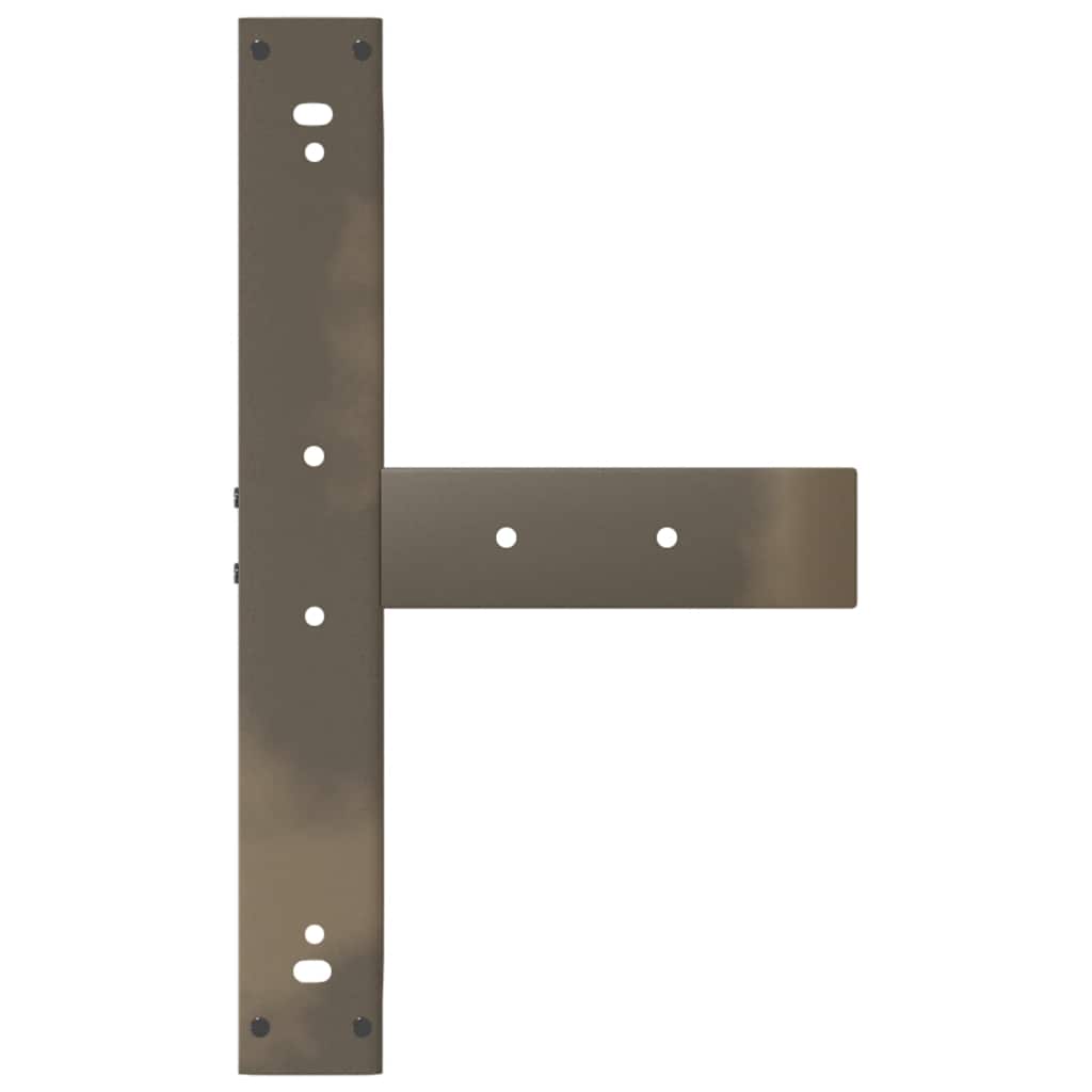 Gambe per tavolo da bar forma T 2 pz nere 60x35x(110-111) cm