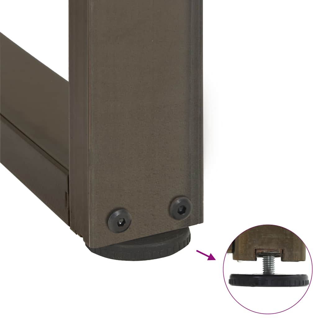 Gambe per tavolo da bar a forma di T 2 pz nere 60x35x(110-111) cm in acciaio - homemem39