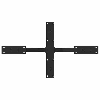 Gamba per tavolino da caffè a forma di ragno nera 98x58x(42-43) cm in acciaio