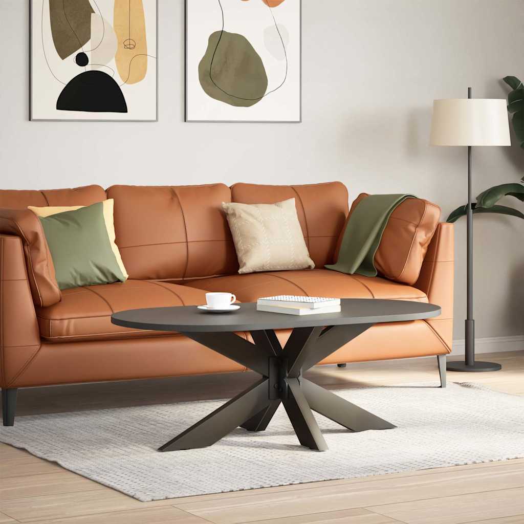 Gamba per tavolino da caffè a forma di ragno nera 98x58x(42-43) cm in acciaio | homemem39