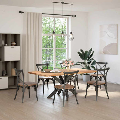 Gamba per Tavolo da Pranzo a Ragno Antracite 120x68x(72-73) cm