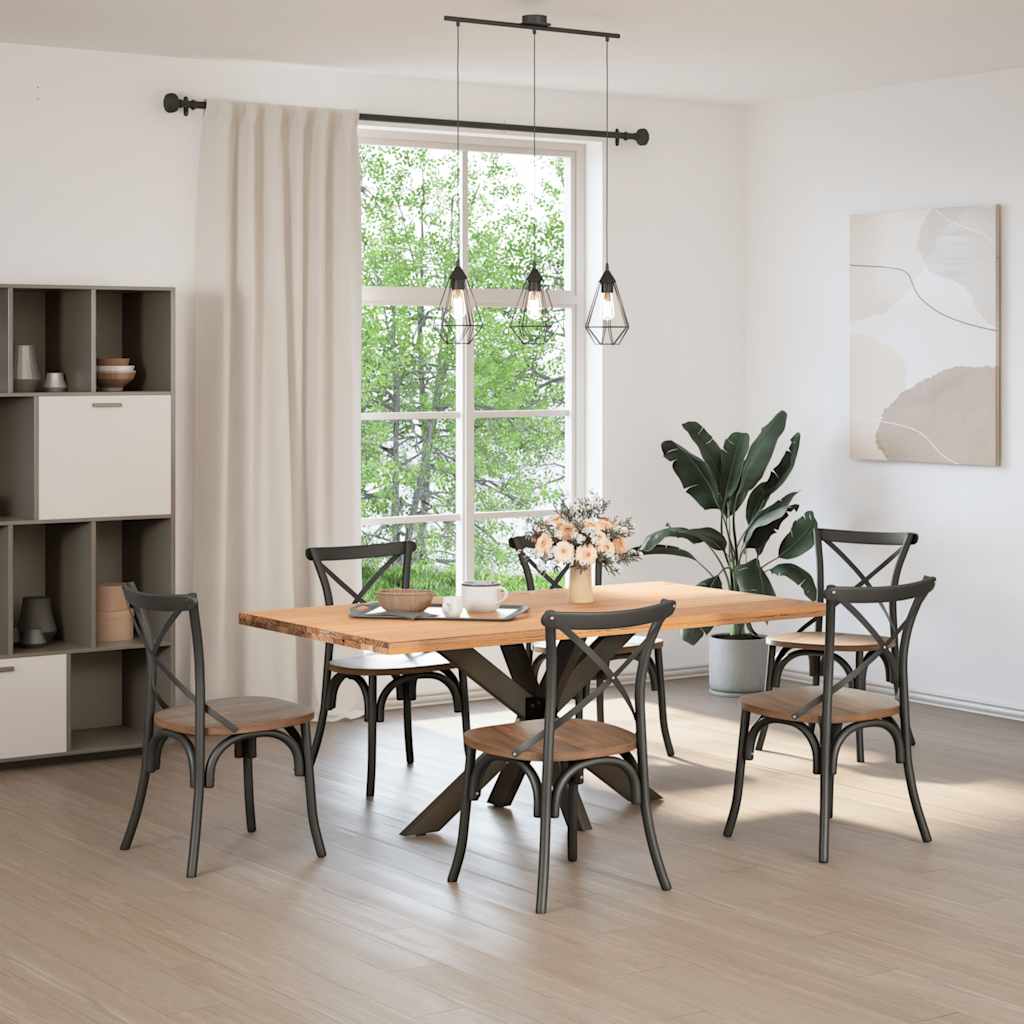 Gamba per Tavolo da Pranzo a Forma di Ragno Nero 120x68x(72-73) cm Acciaio | homemem39