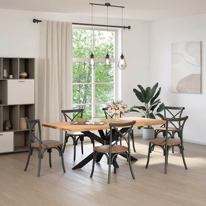 Gamba per Tavolo da Pranzo a Forma di Ragno Nero 150x78x(72-73) cm Acciaio | homemem39