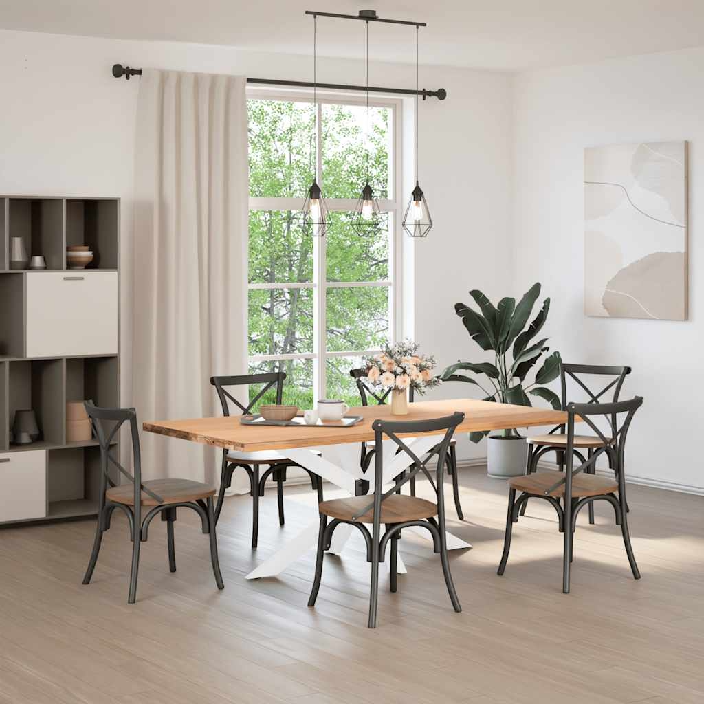 Gamba per Tavolo da Pranzo a Forma di Ragno Bianca 150x78x(72-73) cm Acciaio - homemem39