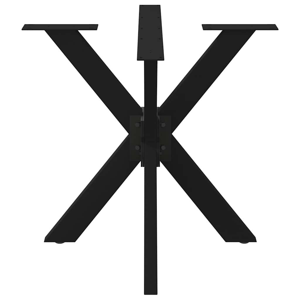Gamba per Tavolo da Pranzo a Forma di Ragno Nero 85x85x(72-73) cm Acciaio