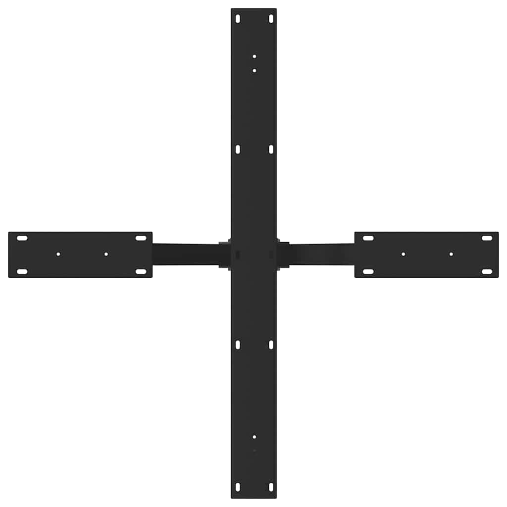 Gamba per Tavolo da Pranzo a Forma di Ragno Nero 85x85x(72-73) cm Acciaio