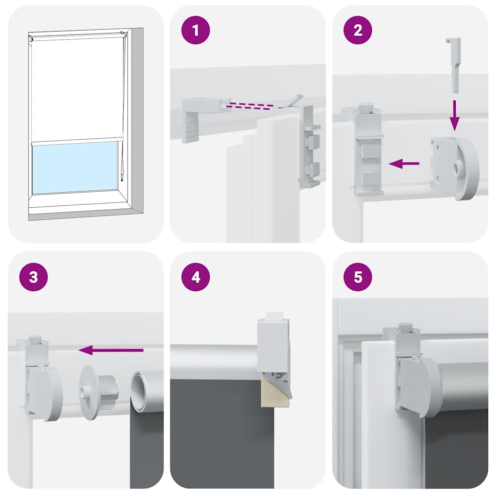 Tenda a Rullo Oscurante 140x175 cm Larghezza Tessuto 136,6 cm | homemem39