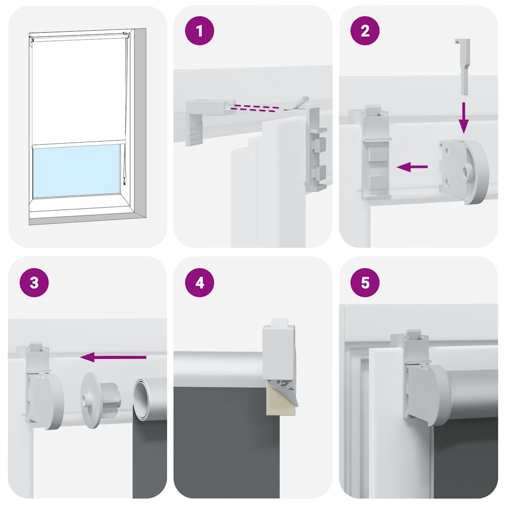 Tenda a Rullo Oscurante 165x150 cm Larghezza Tessuto 161,6 cm - homemem39