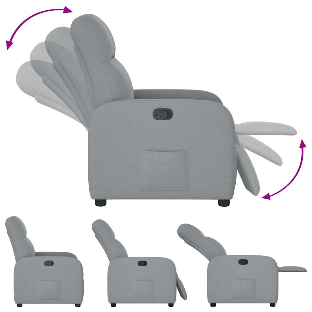 Poltrona Reclinabile in Tessuto Grigio Chiaro | homemem39