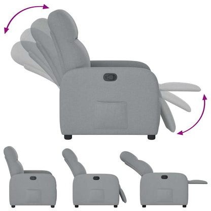 Poltrona Reclinabile in Tessuto Grigio Chiaro | homemem39
