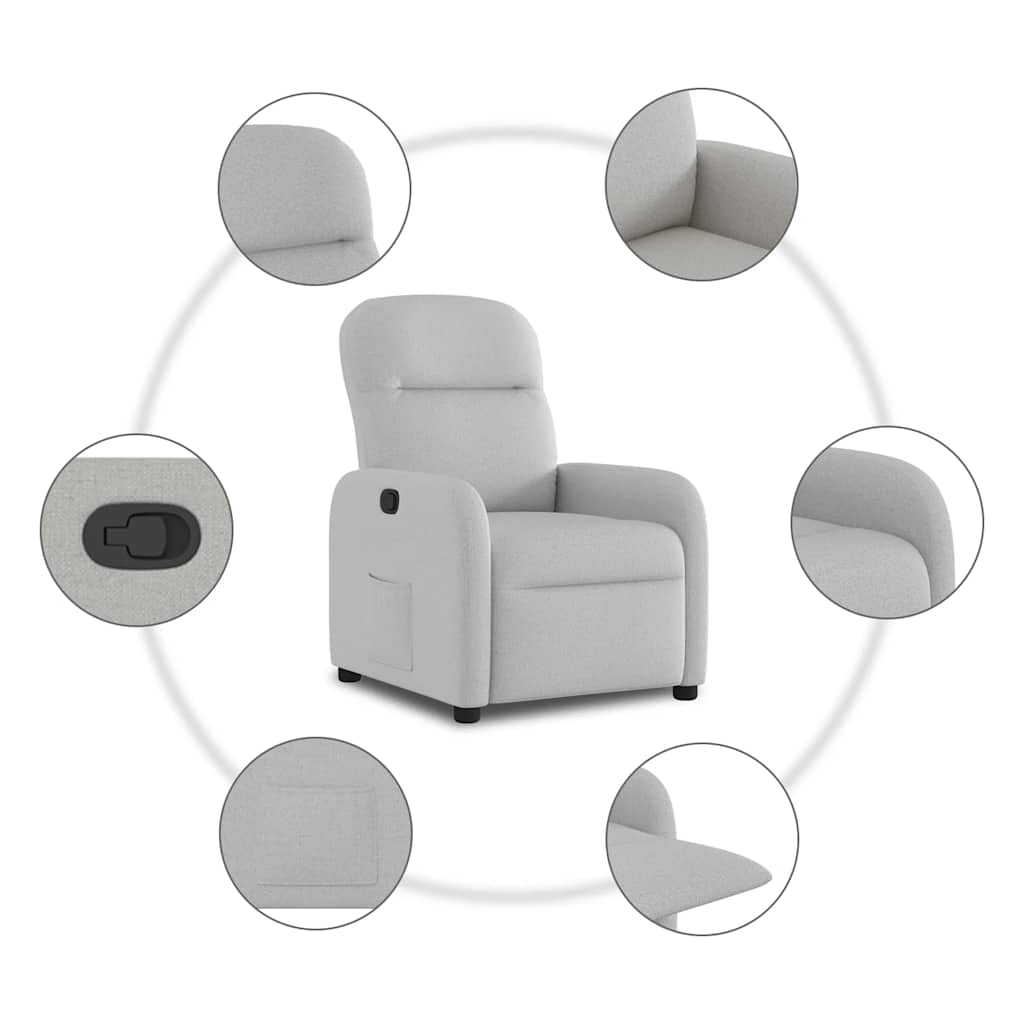 Poltrona Reclinabile in Tessuto Grigio Nuvola | homemem39