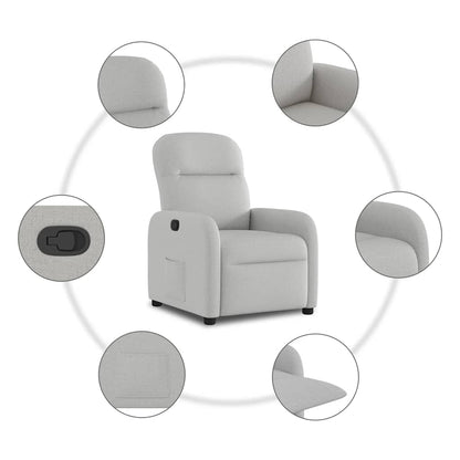Poltrona Reclinabile in Tessuto Grigio Nuvola | homemem39