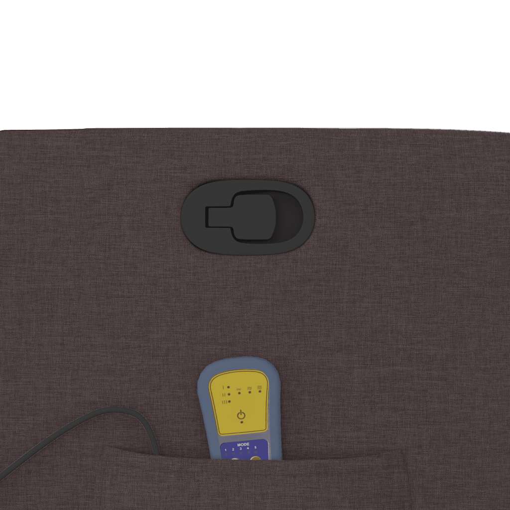 Poltrona Massaggiante Reclinabile Marrone Scuro in Tessuto - homemem39