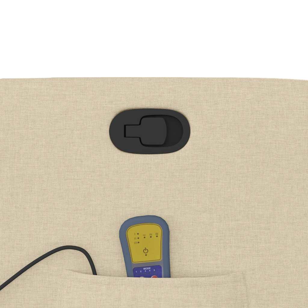 Poltrona Massaggiante Reclinabile Crema in Tessuto - homemem39