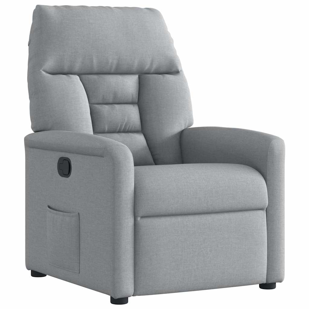 Poltrona Reclinabile in Tessuto Grigio Chiaro