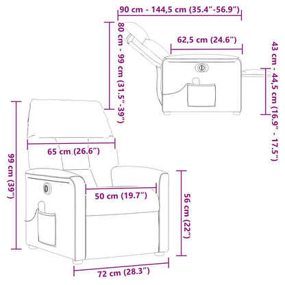 Poltrona Reclinabile in Tessuto Grigio Chiaro - homemem39