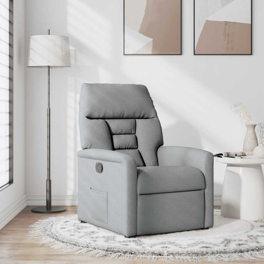 Poltrona Reclinabile in Tessuto Grigio Chiaro