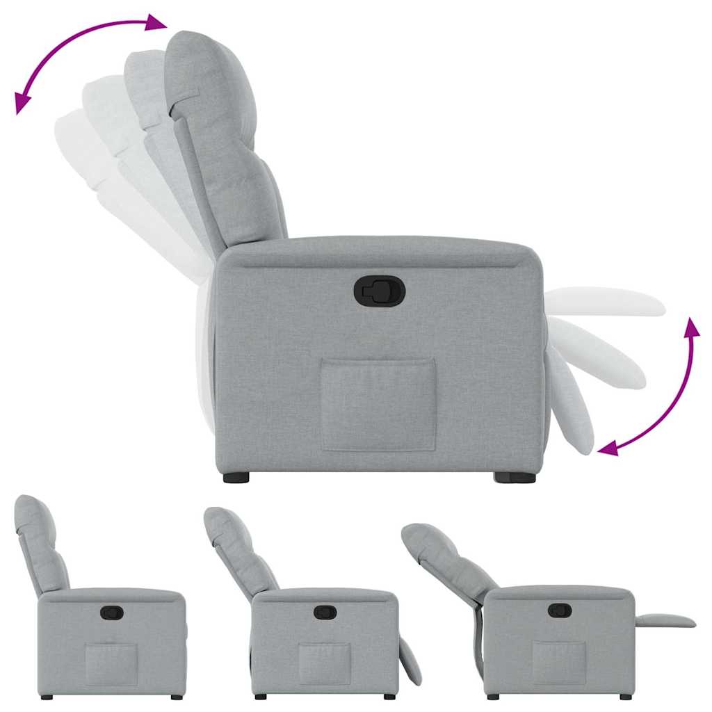 Poltrona Reclinabile in Tessuto Grigio Chiaro