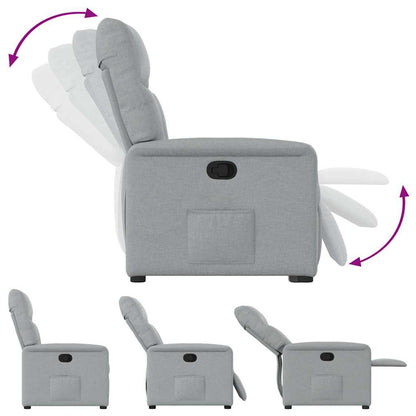 Poltrona Reclinabile in Tessuto Grigio Chiaro