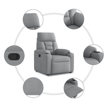 Poltrona Reclinabile in Tessuto Grigio Chiaro - homemem39