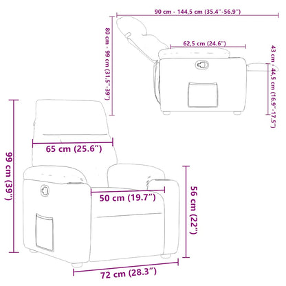 Poltrona Reclinabile in Tessuto Rosso Vino - homemem39