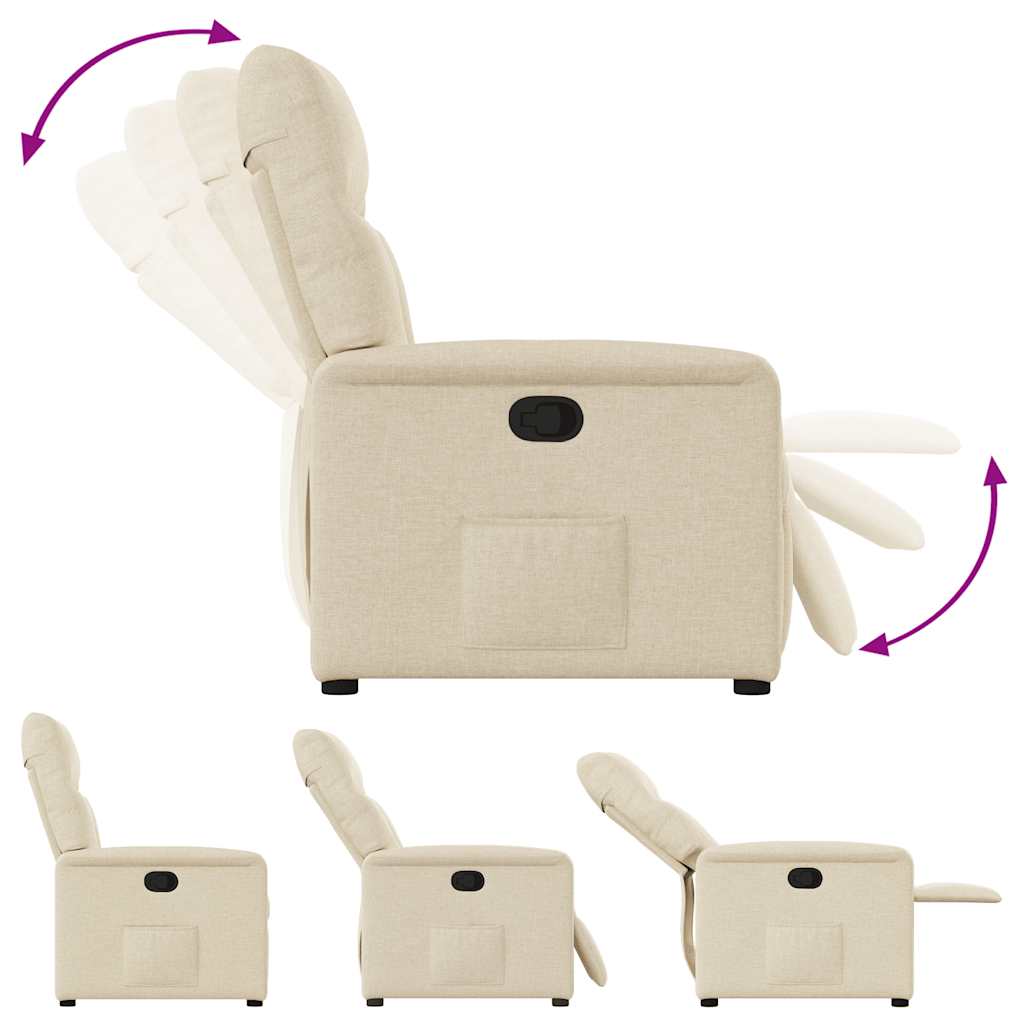 Poltrona Reclinabile in Tessuto Crema | homemem39