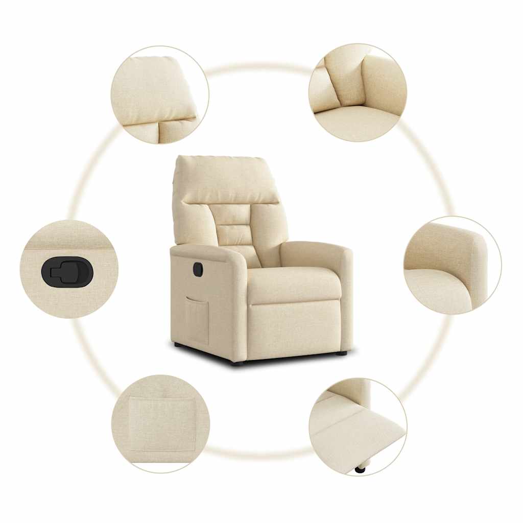 Poltrona Reclinabile in Tessuto Crema | homemem39