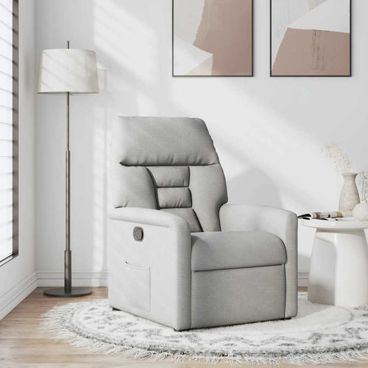 Poltrona Reclinabile in Tessuto Grigio Nuvola
