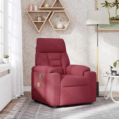 Poltrona Massaggiante Reclinabile Rosso Vino in Tessuto - homemem39