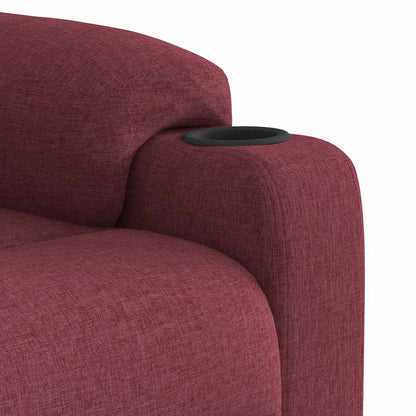 Poltrona Massaggiante Reclinabile Rosso Vino in Tessuto - homemem39