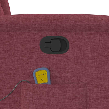 Poltrona Massaggiante Reclinabile Rosso Vino in Tessuto - homemem39