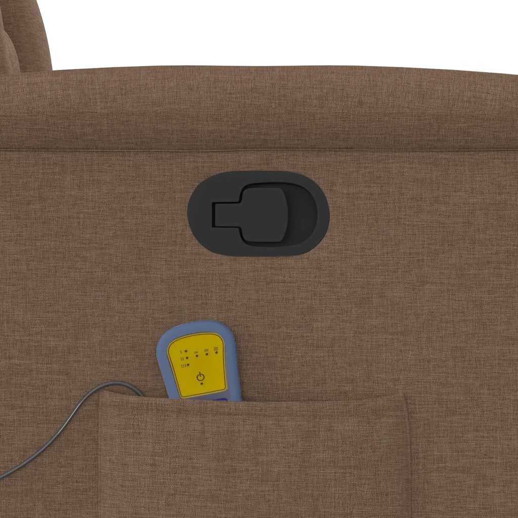 Poltrona Massaggiante Reclinabile Marrone in Tessuto - homemem39