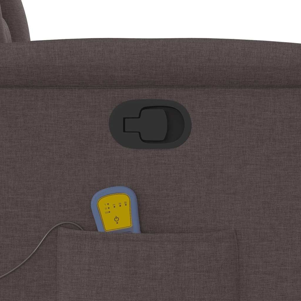 Poltrona Massaggiante Reclinabile Marrone Scuro in Tessuto - homemem39
