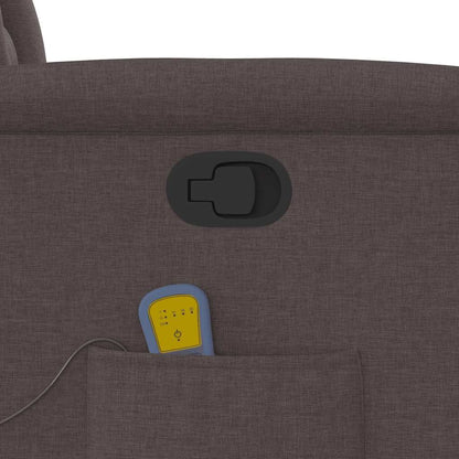 Poltrona Massaggiante Reclinabile Marrone Scuro in Tessuto - homemem39