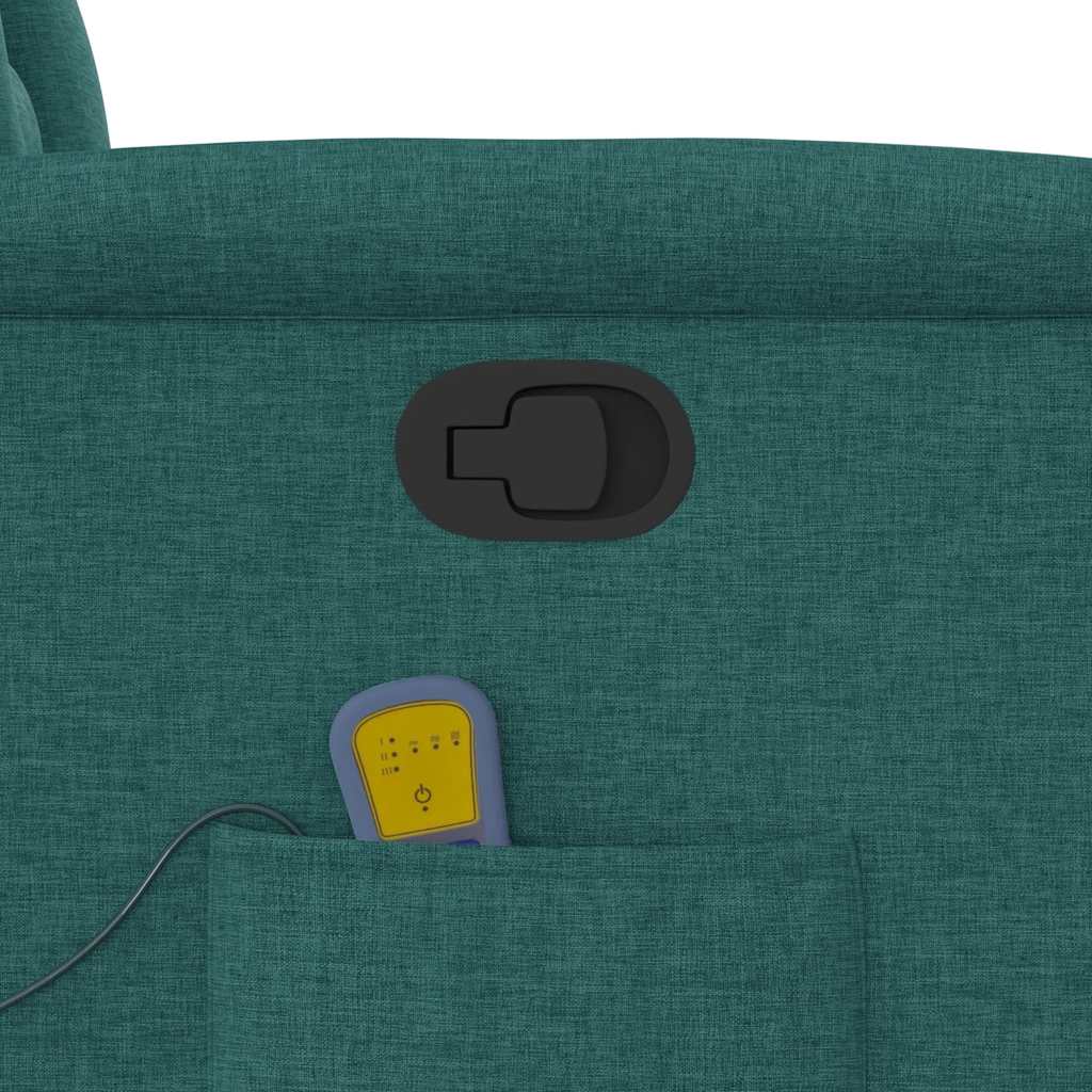Poltrona Massaggiante Reclinabile Verde Scuro in Tessuto - homemem39