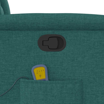 Poltrona Massaggiante Reclinabile Verde Scuro in Tessuto - homemem39