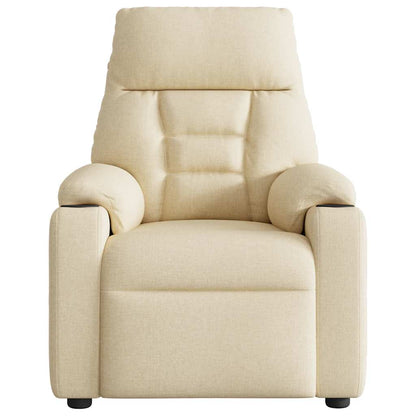 Poltrona Massaggiante Reclinabile Crema in Tessuto - homemem39