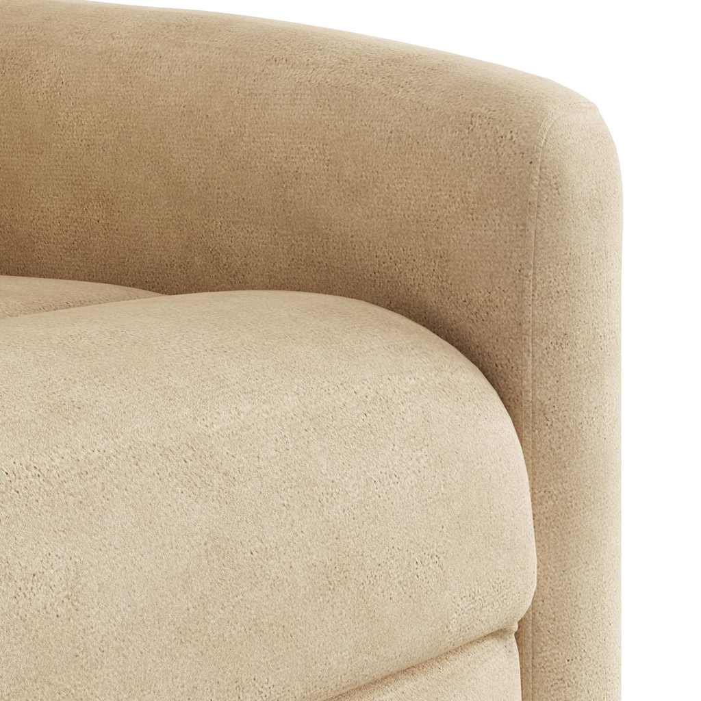 Poltrona Reclinabile Crema in Tessuto di Microfibra | homemem39