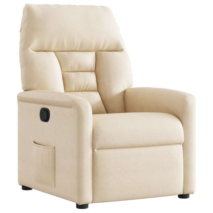 Poltrona Reclinabile Beige in Tessuto di Microfibra