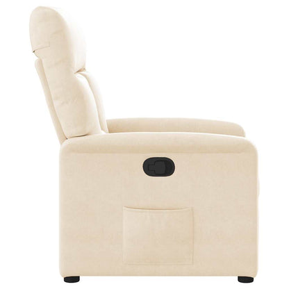 Poltrona Reclinabile Beige in Tessuto di Microfibra
