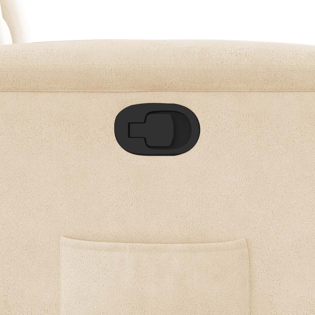 Poltrona Reclinabile Beige in Tessuto di Microfibra - homemem39