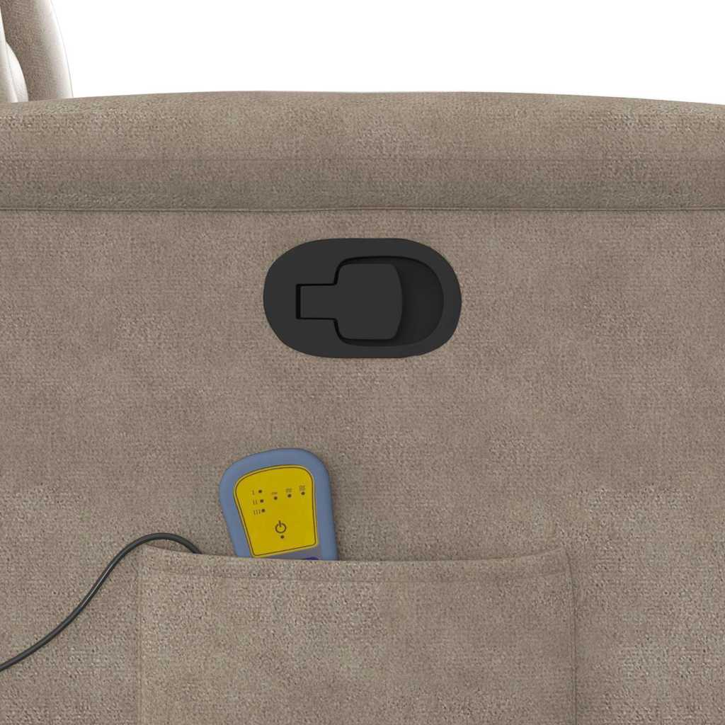 Poltrona Reclinabile Massaggiante Tortora Tessuto di Microfibra