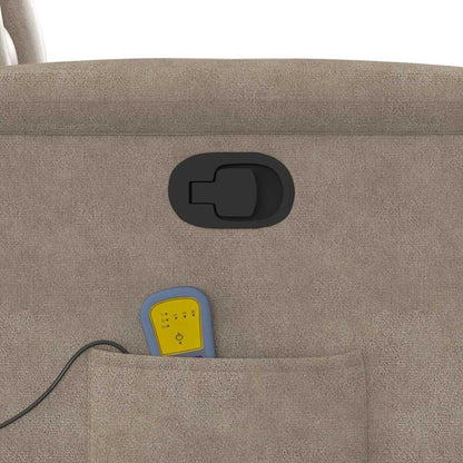 Poltrona Reclinabile Massaggiante Tortora Tessuto di Microfibra