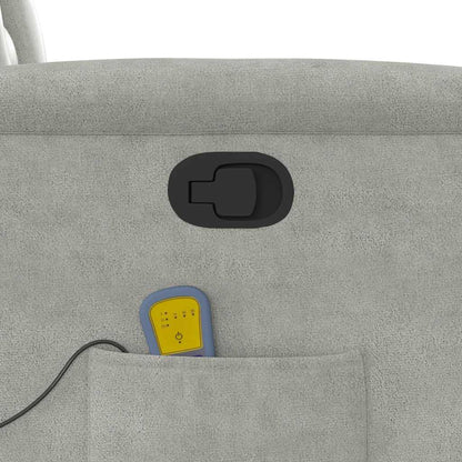 Poltrona Reclinabile Massaggio Grigio Chiaro Tessuto Microfibra | homemem39