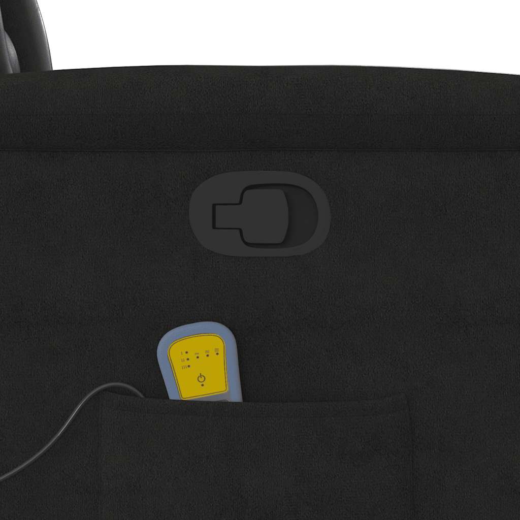 Poltrona Reclinabile Massaggiante Nera in Tessuto di Microfibra - homemem39